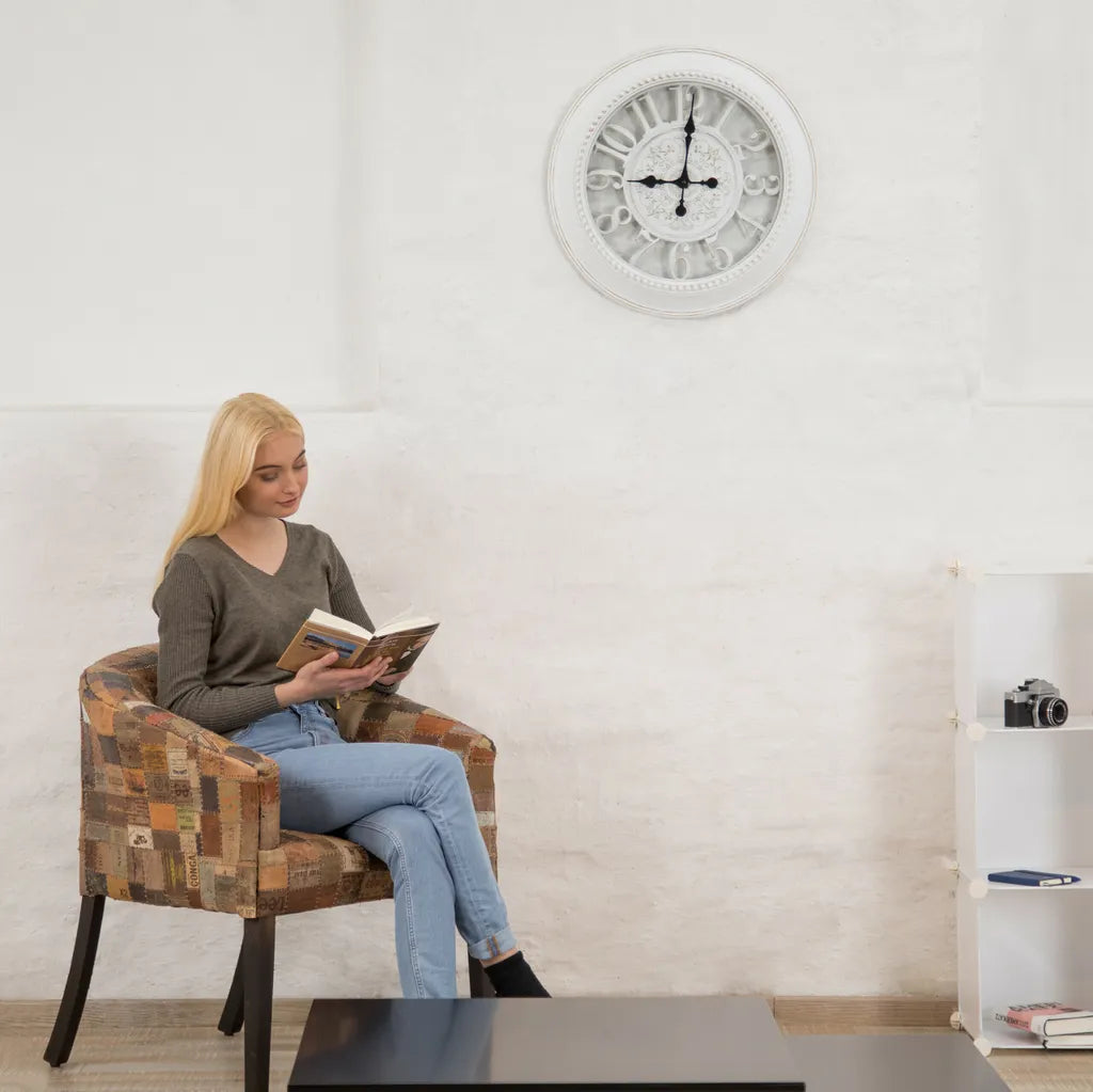  Relaxdays Wanduhr XL Mit Barockmuster