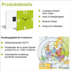  ARTland Wanduhr Auf Alu Quarzuhr - Silberne Zeiger Schieferoptik Größe: 30x30 Cm