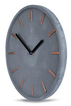  Hochwertige Beton-Uhr Wanduhr Ca. 30cm Grau Kupfer Uhrzeit Modern Wanddeko