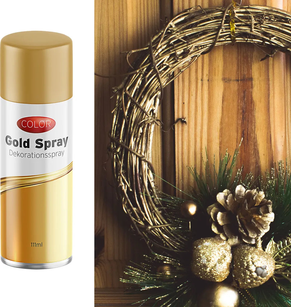  Dekospray Gold 111ml Bastelspray Spraydose Weihnachten Glitzerspray Glanzspray