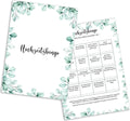  Hochzeitsbingo Karten Mit Je 16 Aufgaben - Lustiges Hochzeitsspiel Für Gäste Zum Kennenlernen (Eukalyptus, 50x Stück)