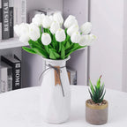  10er Künstliche Tulpe Blume Kunstblumen Gefälschte Blumen Bukett Künstlich Tulpe Weiß
