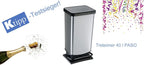  Rotho Treteimer Paso, 40 Liter, 35,3 X 29,5 X 67,6 Cm, Silber