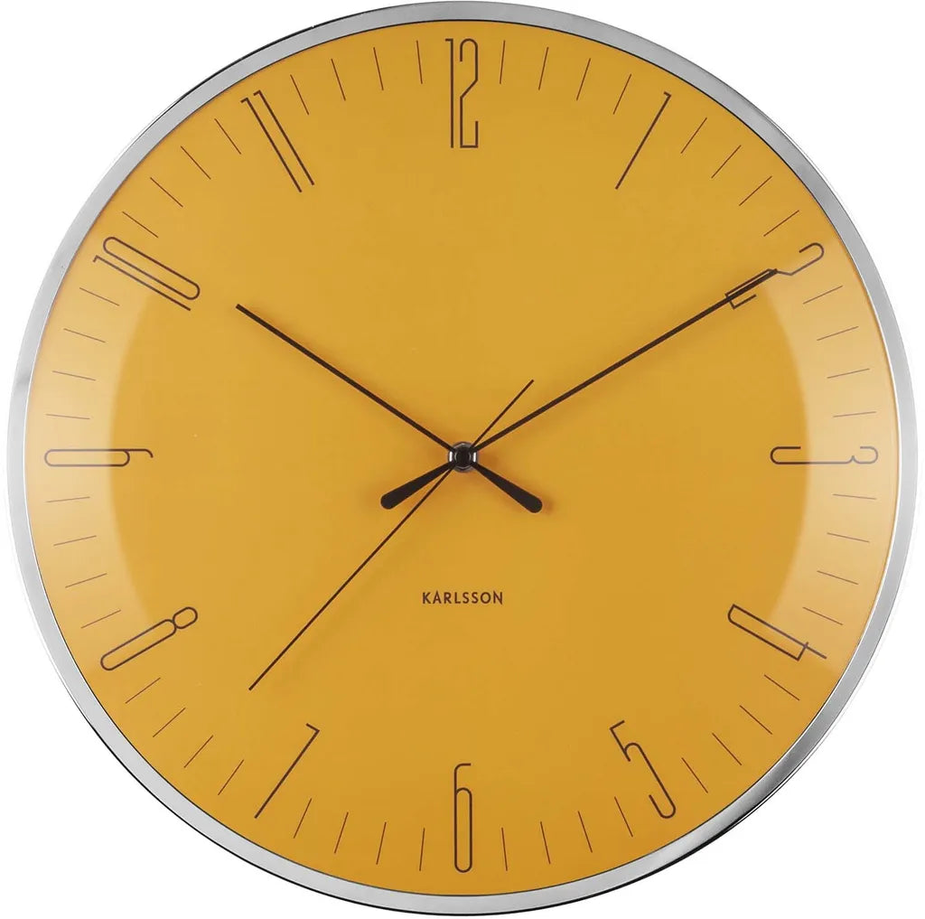 Karlsson Wanduhr 'Dragonfly' Aluminium Curry-gelb, Ø 40 Cm