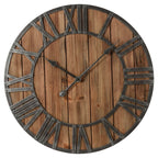  Vilde Wanduhr Aus Holz Mit Römischen Ziffern LOFT Retro-Design Groß 60 Cm