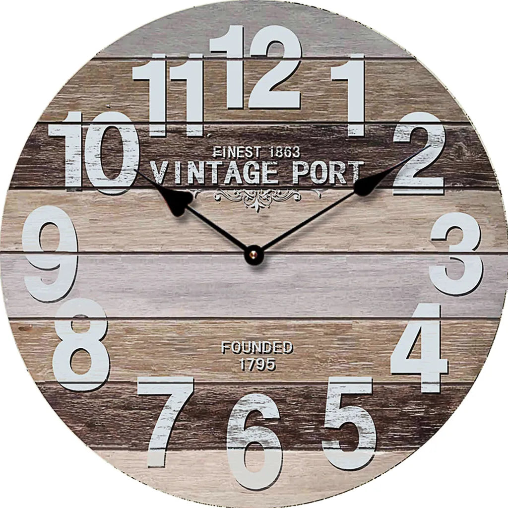  Wanduhr XL "Vintage Port" Nostalgie Ø 45cm Uhr Retro Shabby Chic Im Holzdesign