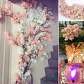 2 Stück Künstliche Blume Kirschblüten Simulation Hochzeit Party Ornament Bridal Wedding Bouquet Home Decor (Weiß)