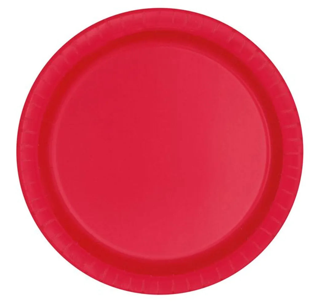 Unique 8 Kleine Runde Teller Rot
