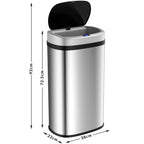  Deuba Sensor Mülleimer 58 L Wasserdicht Automatik Eckig Küche Abfalleimer Müllbehälter Edelstahl