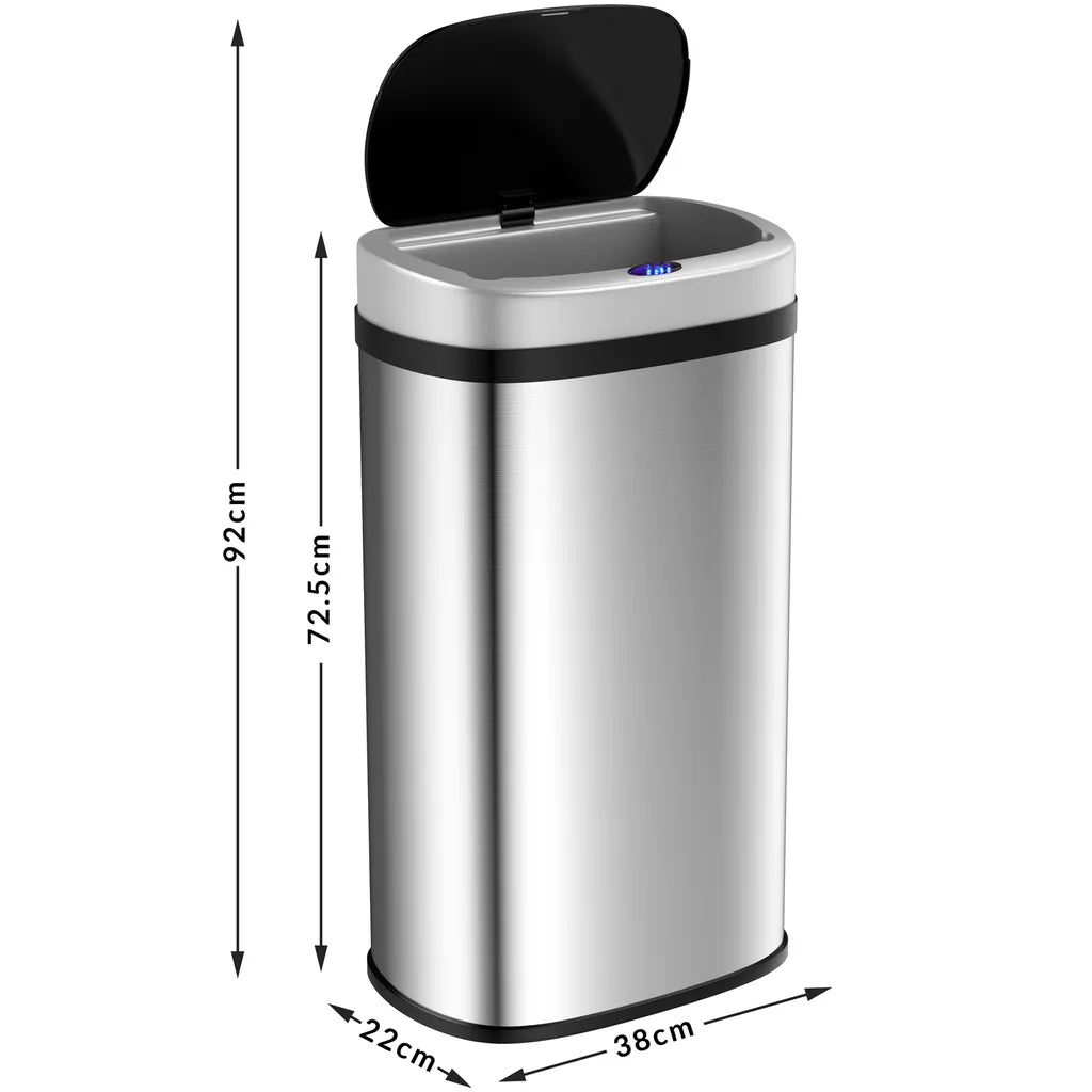  Deuba Sensor Mülleimer 58 L Wasserdicht Automatik Eckig Küche Abfalleimer Müllbehälter Edelstahl