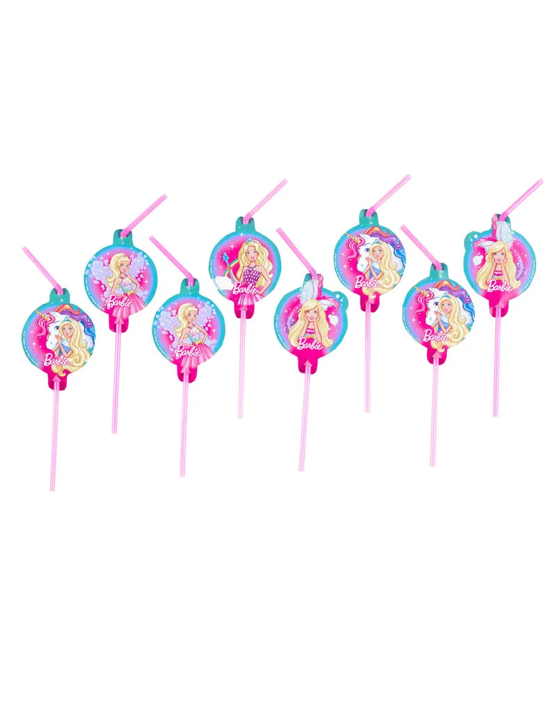  Barbie Strohhalme DreamtopiaMädchen 24 Cm Rosa 8 Stück