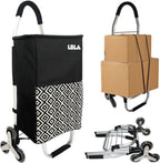  LBLA Einkaufstrolley 48L Klappbar Mit Treppensteiger/Treppenklettern, Mehrzweckwagen Multifunktional, Einkaufswagen Mit Edelstahlrahmen, Wasserdichte Segeltuchtasche Mit Kühlfach
