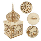  3 Stück Ramadan Dekoration Laterne LED Holz Stereo Palace Lampe Eid Mubarak Dekorative Laterne Ramadan Kareem Muslim Islam Party
