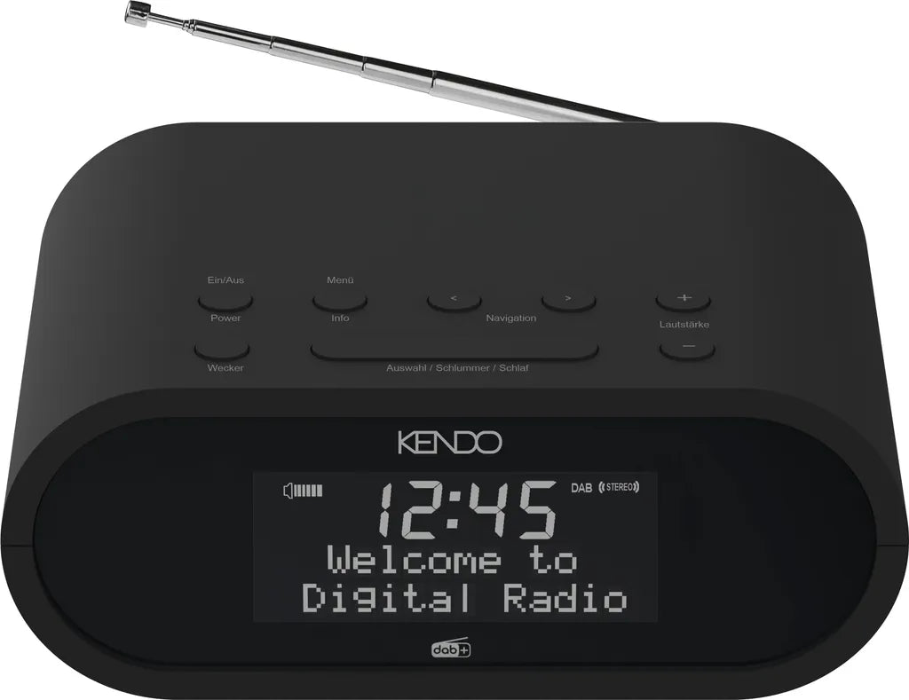  KENDO DAB Clock 21EX Schwarz Radiowecker (DAB+, UKW, Wecker, Ladestation, Sleeptimer)