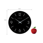  NeXtime Wanduhr BASIC DOME Ø35,6cm Lautlos Wohnzimmer Küche Quarz Uhr Schwarz