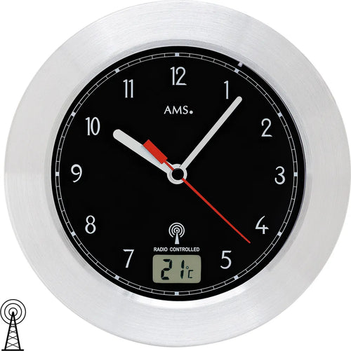  AMS 5919 Badezimmeruhr Wanduhr Funk Funkwanduhr Analog