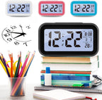  LED Wecker Digital Alarmwecker Uhr Kalender Beleuchtet Schlummerfunktion Alarm (Schwarz)