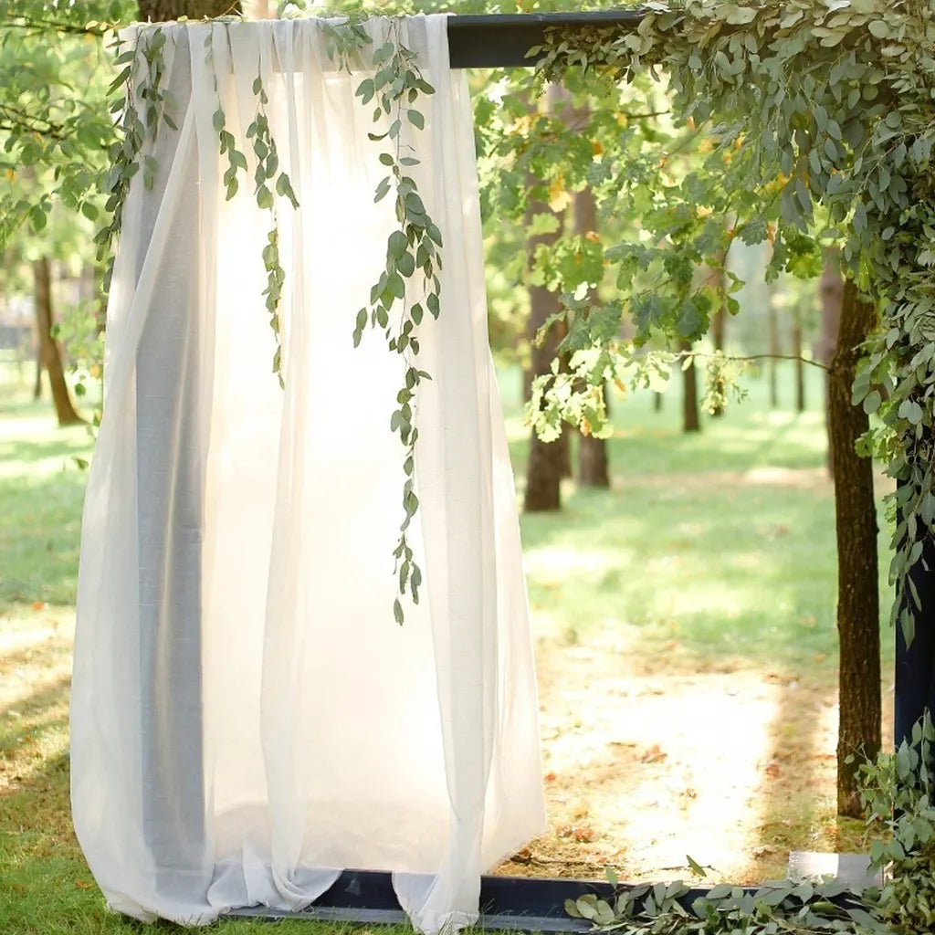  Chiffon-Vorhang Hochzeitsbogen Drapieren Stoff, Umweltfreundliche Zarte Textur Schön Hochzeitsdekorationen Im Freien （1 Panels，Weiß）