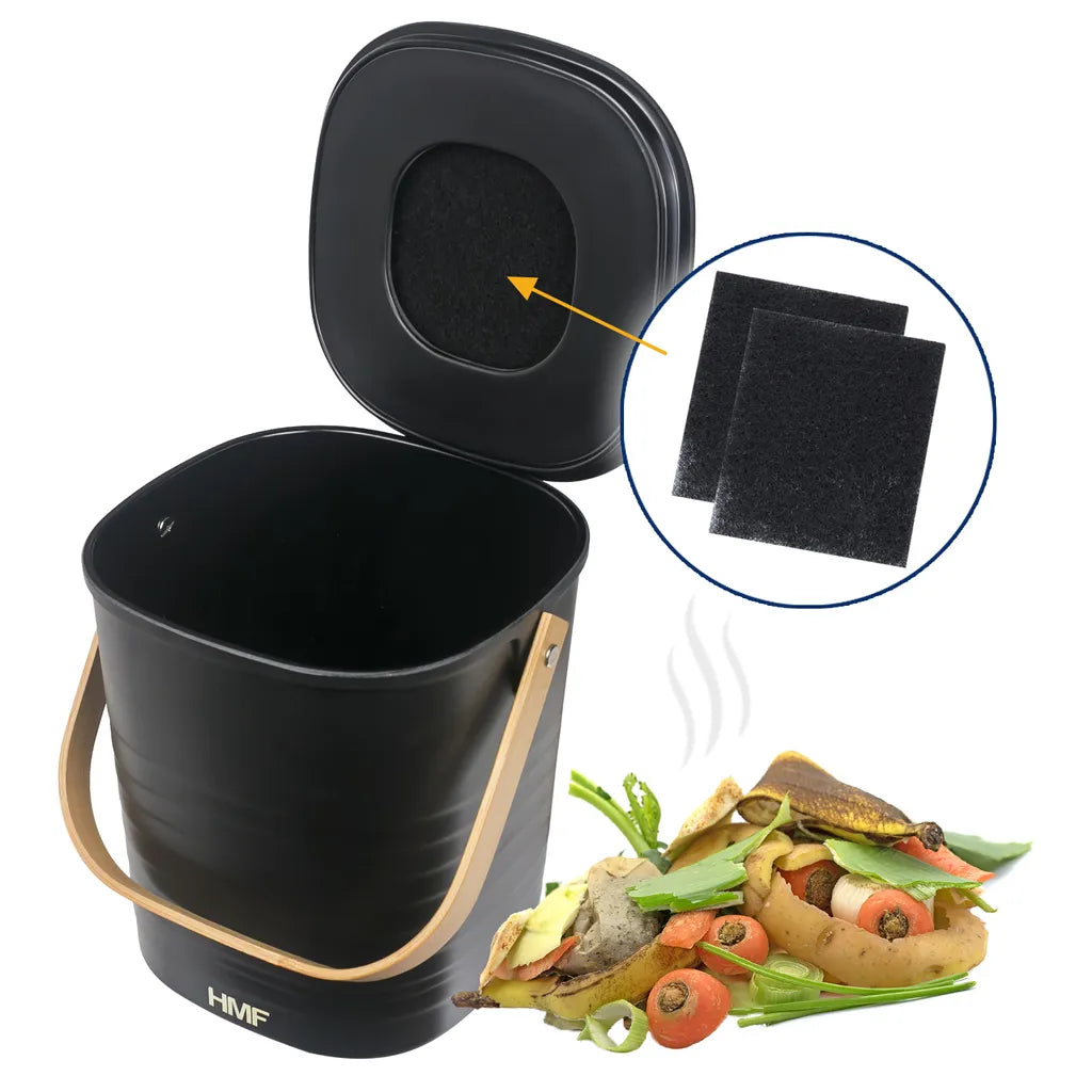  HMF 3789 Aktivkohlefilter Für Komposteimer Und Katzenklo, 10er Set, Schwarz, 125 Mm