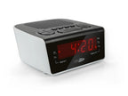  Caliber Alarm Clock Radio Mit FM -Radio Und Doppelalarm - Digitaler Wecker Mit Rotem Display - Weiß (HCG015)