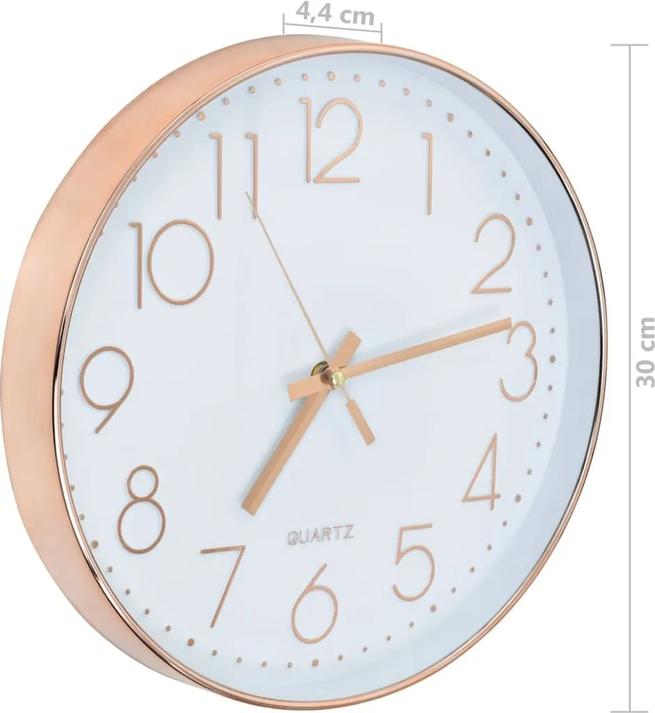  VidaXL Wanduhr 30 Cm Rotgold
