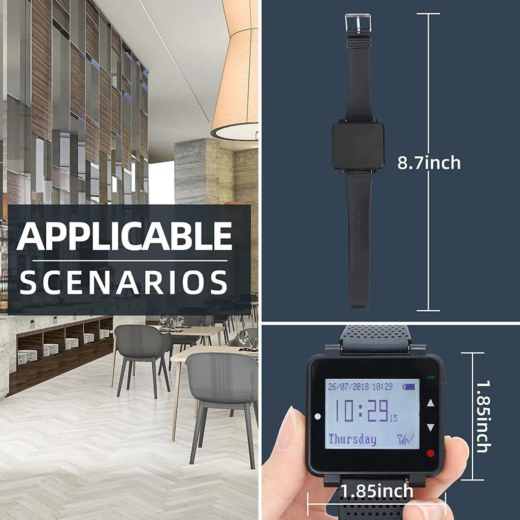  Retekess T128 Wireless Caregiver Pager Kellner Uhrenempfänger Für TD007 Und T117 Button Im Restaurant Hospital Nursing Home