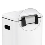  SONGMICS Mülleimer Mit 2 Fächern 40L Abfalleimer 2 X 20L Treteimer Aus Metall Mit Klappdeckel Und Griffen Softclose Luftdicht Weiß LTB40WT