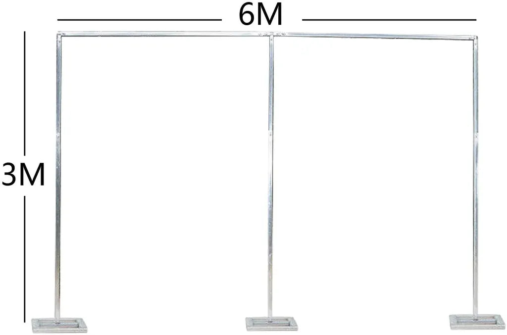 6X3m Blumenbogen Metall Hochzeit Hintergrund Stand Rechteck Bogen Rahmen Party Blumendekor Silber