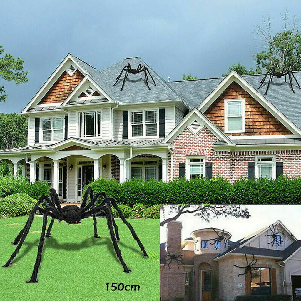  150cm Riesen Spinne Tarantula Plüsch Schwarz Halloween Deko Geisterhaus Horror
