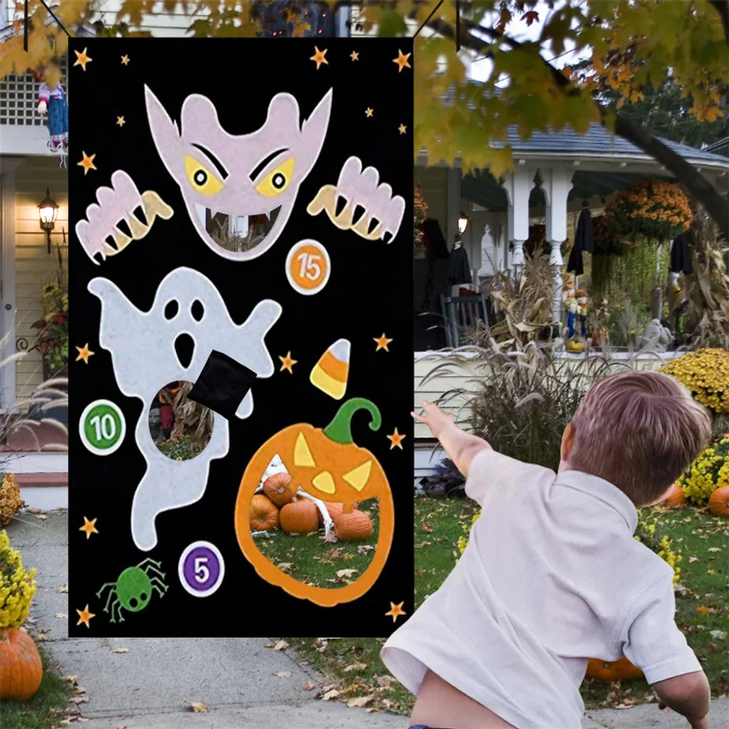 Lustiges Spiel Bohnenspielzeug Spiel Halloween Sitzsäcke Werfen Wurfsack Für Erwachsene Kinder Outdoor Halloween Party Karneval Spiele Spielzeug Mit 3 Sitzsäcken, D.