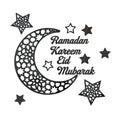  Ramadan Kareem Aufkleber Dekorationen Wand Eid Mubarak Eid Al Adha Mond Und Stern Aufkleber Islamische Spiegeldekoration（Schwarz）