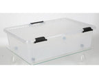  Deuba Aufbewahrungsbox Deckel Stapelbar Transparent Rollen Kunststoff BPA Frei Wohnzimmer Schlafzimmer Kinderzimmer 60L/30L, Volumen:30L