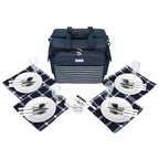  Picknicktasche Kalt Warm Isolierung 4 Personen 32 Teile Zubehör - Maritim