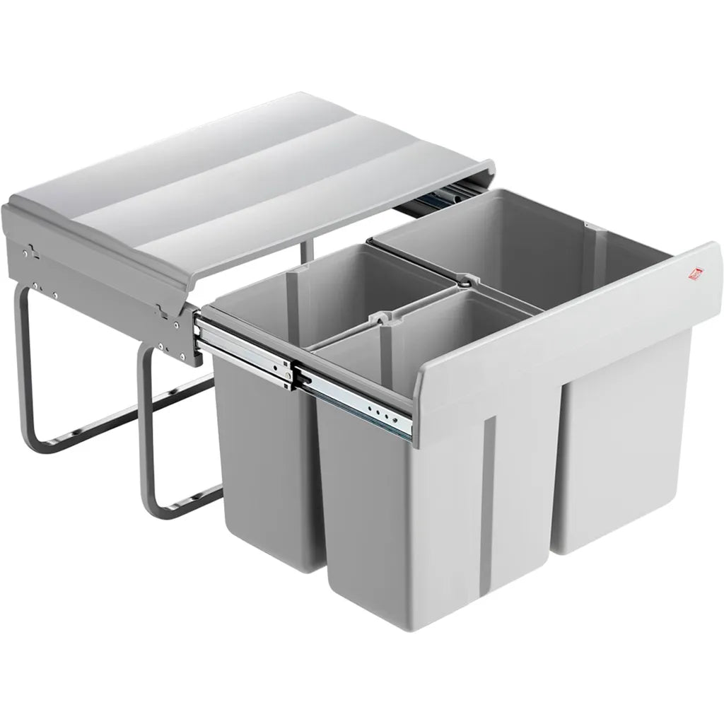  WESCO Trio Shorty 3-fach Einbau-Abfallsammler, Alugrau