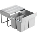  WESCO Trio Shorty 3-fach Einbau-Abfallsammler, Alugrau