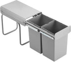  Wesco Double Deluxe. Abfallsammler, Alu Grau. - Mülleimer