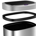  Deuba Sensor Mülleimer 58 L Wasserdicht Automatik Eckig Küche Abfalleimer Müllbehälter Edelstahl