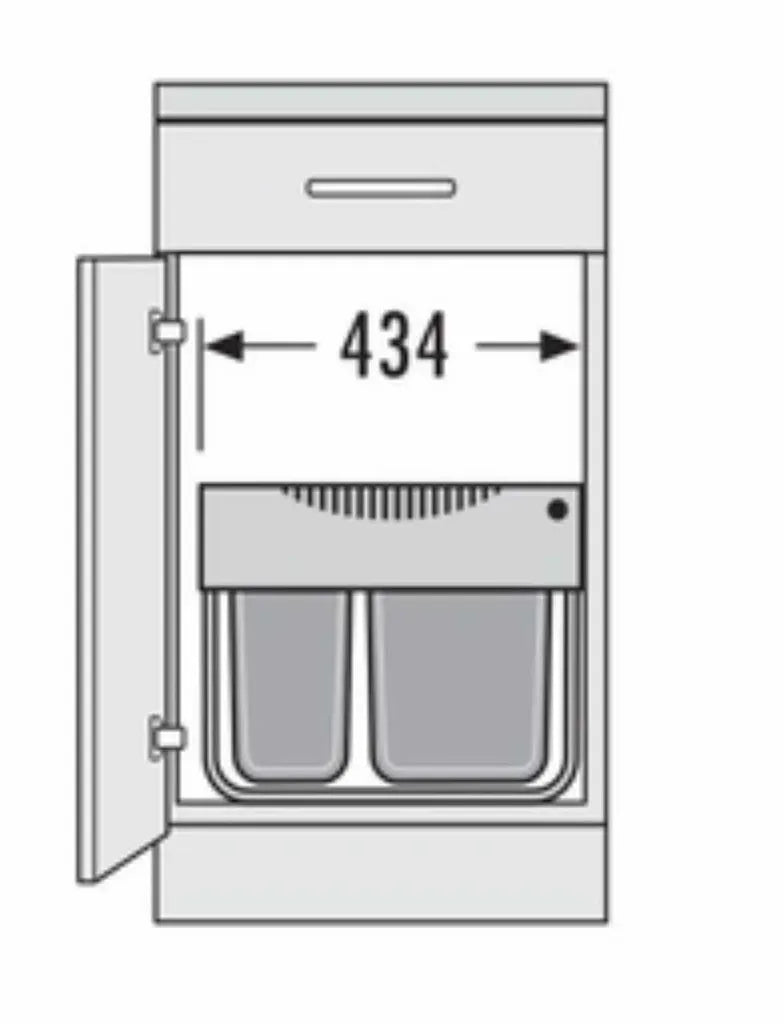  Hailo Abfallsammler 3644701 TR Swing Raumspar-Tandem-S 18 + 12 Liter Ab 50cm Schrankbreite