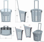  Einkaufstrolley Einkaufskorb M. Rollen 38L BLAU