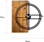  Wallity, Wooden- TNL1138, Leichte,Walnuss, Wanduhren, 56 X 3 X 58 Cm, 100% Holz (Dicke: 3 Cm) / Metall (Dicke: 1