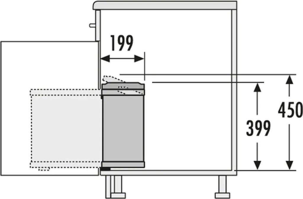 Hailo Duo 3416. Abfallsammler, Edelstahl. - Mülleimer