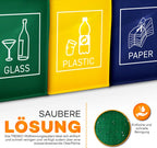  TRESKO 3er Set Recycling Englisch Müll Sortiertaschen Mülltrennsystem Mülleimer Mülltrenner Trennsystem Abfalltrennsystem