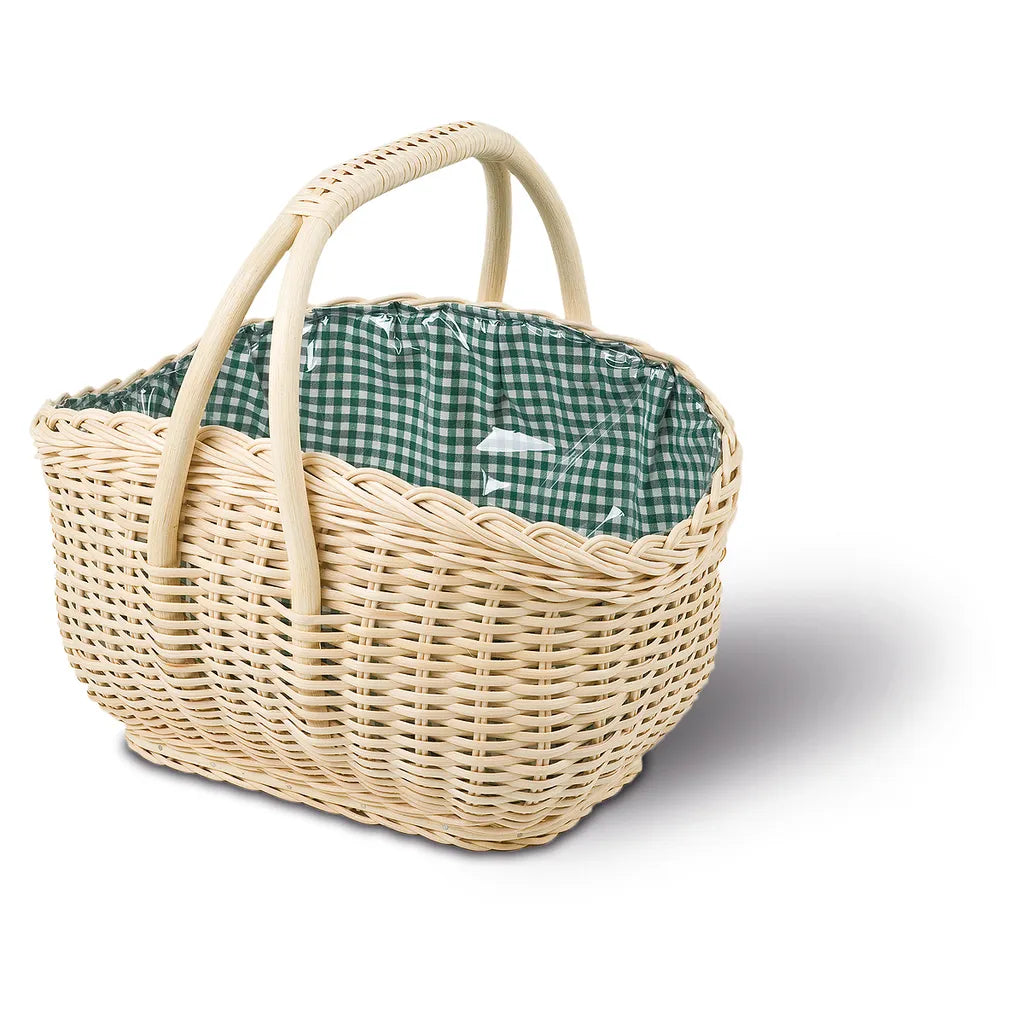  Einkaufskorb Mit Einlage, T41cm X B28cm X H23cm, Vollweide, Weidenkorb