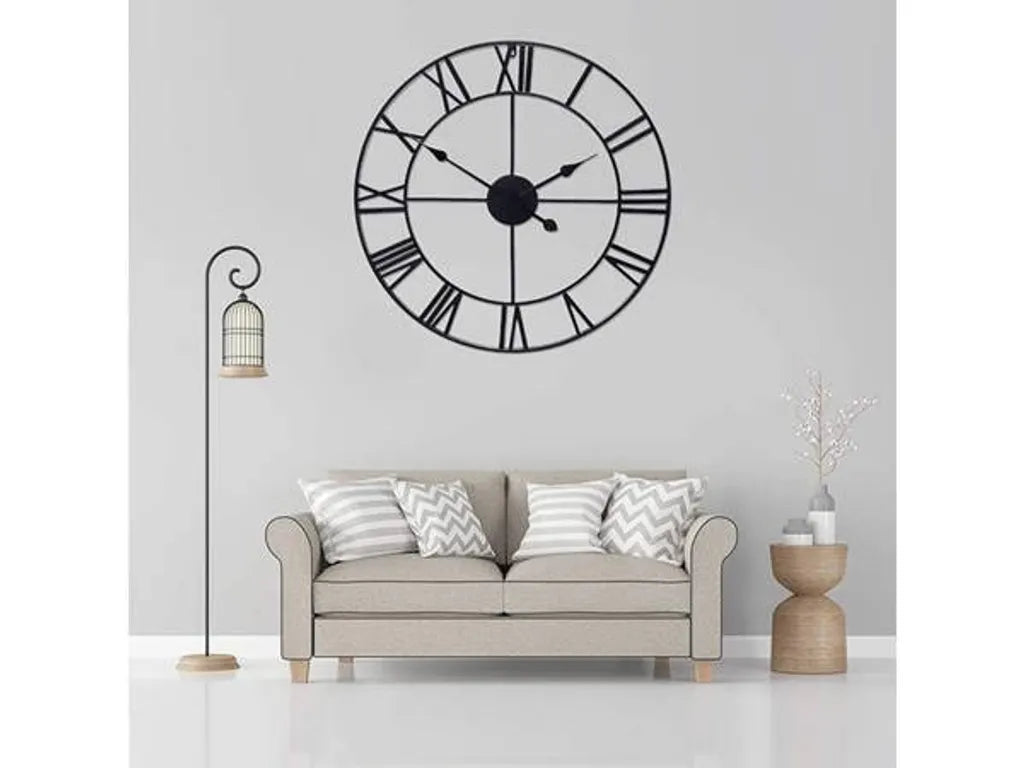  Schnappi.shop Wanduhren Super Leise! Vintage Uhr 60 Cm Wanduhr Metall Retro Design