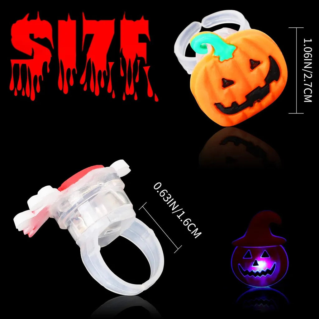  50 Stück 3D-Halloween-Leuchtringe, Spielzeuge, Halloween-Party, Gastgeschenke Für Kinder Und Erwachsene, Blinkender LED-Ring, Leuchtet Im Dunkeln, Partyzubehör, Halloween, Goodie Bag Füllstoffe, Keine Süßigkeiten-Geschenktüten