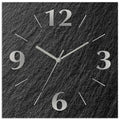 ARTland Wanduhr Auf Alu Quarzuhr - Silberne Zeiger Schieferoptik Größe: 30x30 Cm
