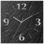  ARTland Wanduhr Auf Alu Quarzuhr - Silberne Zeiger Schieferoptik Größe: 30x30 Cm
