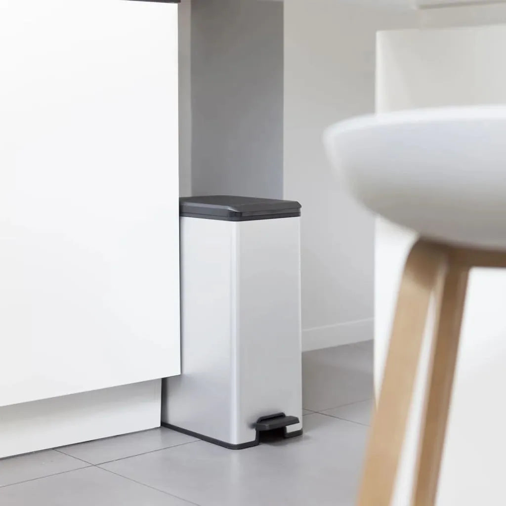  Curver Tretmülleimer Deco Schmal 40L Silbern