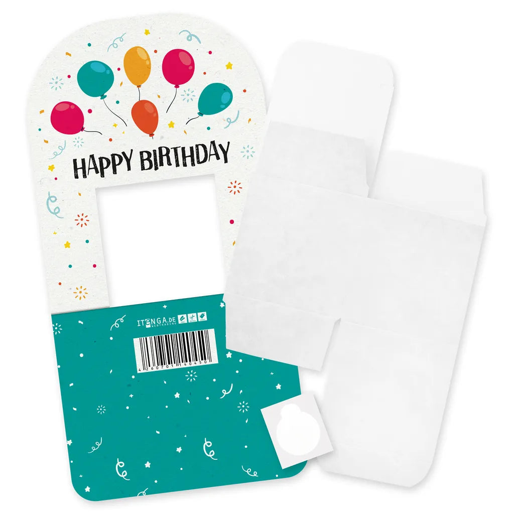  Itenga Geldgeschenkverpackung Basic Luftballons Happy Birthday