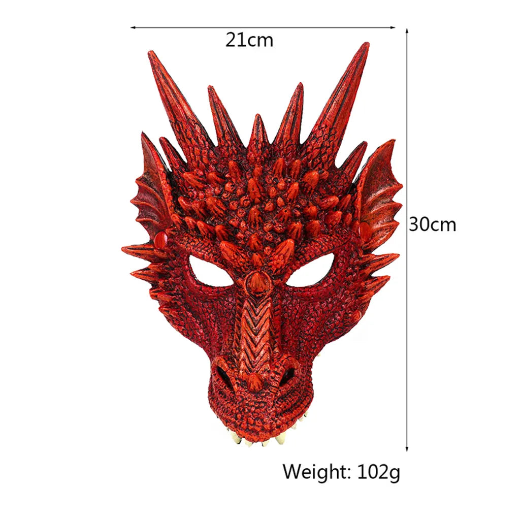  Halloween Deko Kinder Karneval Karneval Party Kostüm, Kinder Drache Dress Up Set, Halloween Kostüm, Rot Set：Drachen Maske + Flügel + Schwanz